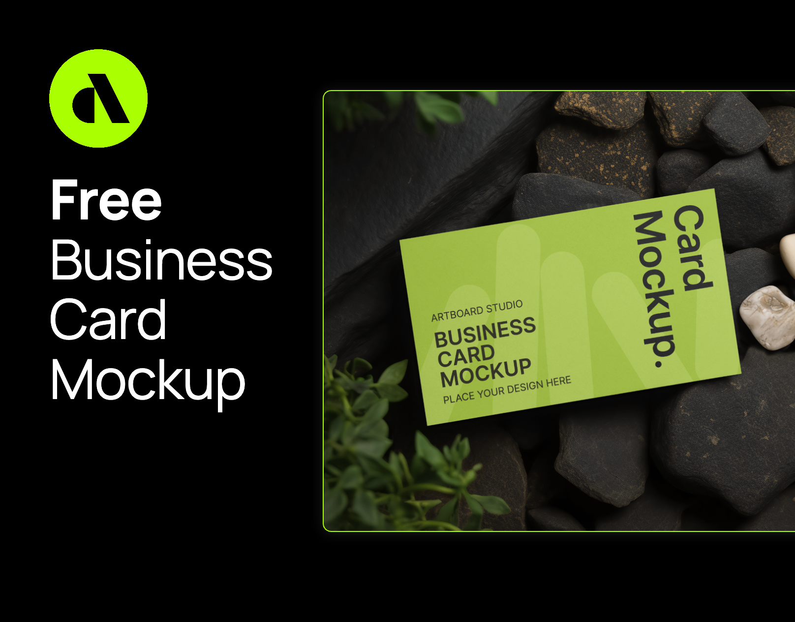 Free Business Card Mockup On The Rocks artboard studio branding business card business card mockup card card mockup design free free business card mockup free card mockup graphic design logo mockup