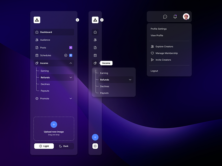 Sidebar Navigation by Nikunj Chauhan on Dribbble