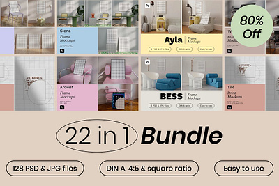 Frame Mockup Bundle 22 in 1 bedroom frame mockup frame mockup frame mockup bundle frame wall mockup interior frame mockup office frame mockup poster mockup bundle postmodern interior