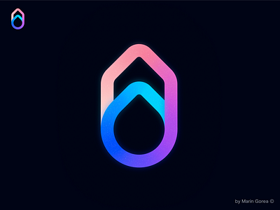 drop x house (fore sale) app app icon brand identity branding creative design drop gradient graphiste house icon illustrator line logo logo designer logos logotype mark modern water