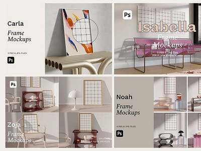 19 in 1 Frame Mockups Bundle bedroom frame mockup frame mockup bundle interior frame mockup office frame mockup poster mockup bundle postmodern interior print mockup bundle