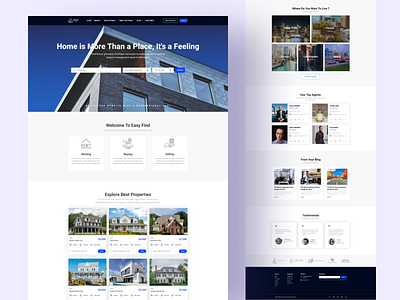 EASY FIND-Real Estate Landing Page 🏣 architecture branding design graphic design home landing landing page logo modern home modern house design real estate real estate landing real estate website trendy ui ui design ux web website