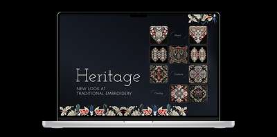 Website for an embroidery studio business design heritage ui website