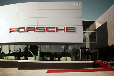 Porsche Santa Clarita automotive industry car dealership event marketing event planning graphic design signage