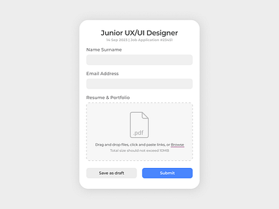 Daily UI #031 - File Upload application button clean daily ui design file job minimal page pdf submit ui upload ux website