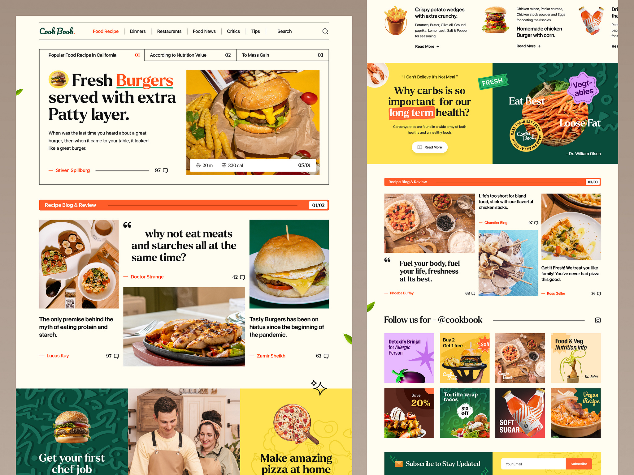Food Blog Website design by Farzan Faruk for Rylic Studio on Dribbble