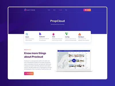 PropCloud Project Page design app app design home page landing page mobile app mobile design norway product page project page propcloud responsive design softwrd ui ui design ui ux ux ux design web design web page website design
