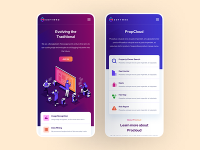 Softwrd.ai Mobile Ui Kit app app design design home page landing page mobile app mobile design mobile ui norway product design propcloud responsive design saas ui software company softwrd ui ui design ux ux design web app