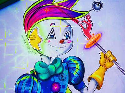 PolyWig, The Dream Machinist colored pencils fantasia handmade art história ilustração maquinista onírico personagem projeto sonhos valores