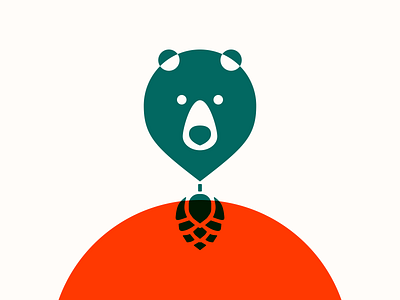 Chełm - brewery logo bear bear logo beer branding brewery concept design graphic design green hop identity logo logo concept poland red vector