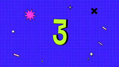 Century Resources - Countdown 3 accents animation bold burst confetti countdown fun funky grid kinetic type motion graphics neon numbers sparkles stickers text typography video game young