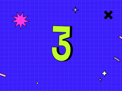 Century Resources - Countdown 3 accents animation bold burst confetti countdown fun funky grid kinetic type motion graphics neon numbers sparkles stickers text typography video game young