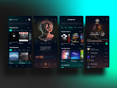 Music player Concept app branding concept dailyui design graphic design mobile music app music player product design ui ux