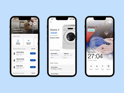Whirlpool Commercial Laundry Prototype animation app commercial laundry design dryer figma graphic design iot laundry maytag mobile motion graphics product design prototype smart appliance ui ui ux ux washer whirlpool