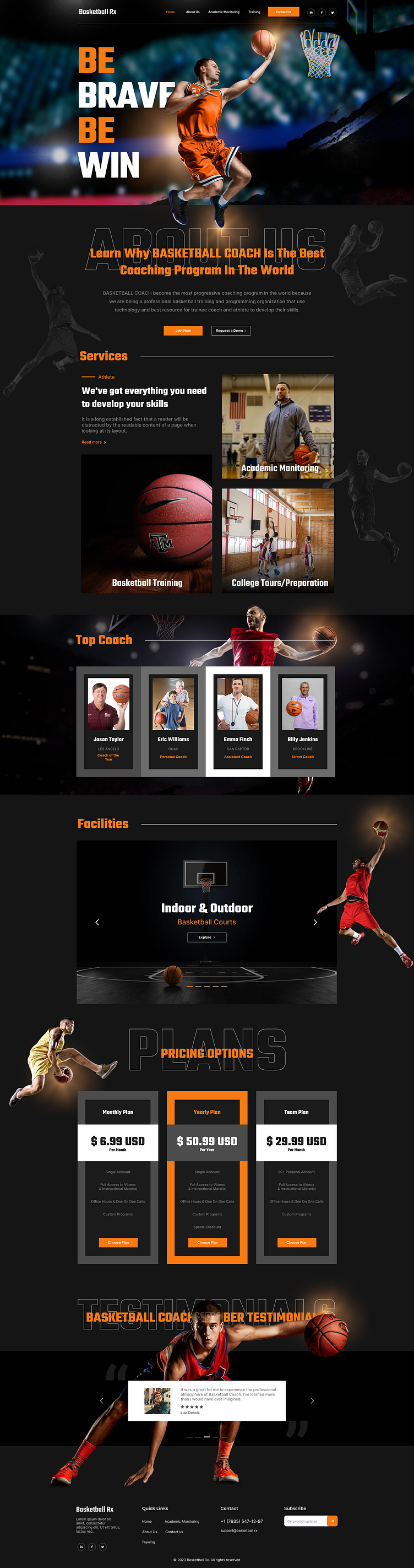 Basketball Coaching site by Shahrukh Parvez on Dribbble