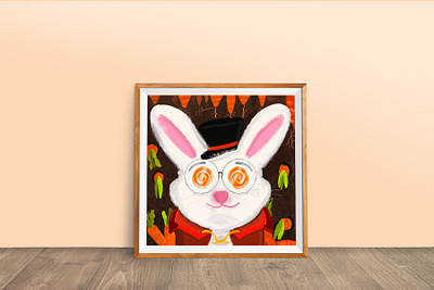 Crazy bunny! adobe photoshop childrens illustration colorful graphic design graphicdesign illustration kid illustration procreate