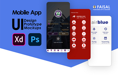 Mobile App User Interface Design app application branding design figma graphic design interface photoshop typography ui user ux xd