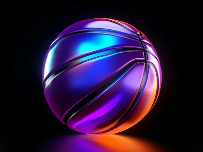 009 - Dribbble Iridescent 3D (Cinema4D) 3d ball dribbble dribbble logo iridescent nft pearlescent
