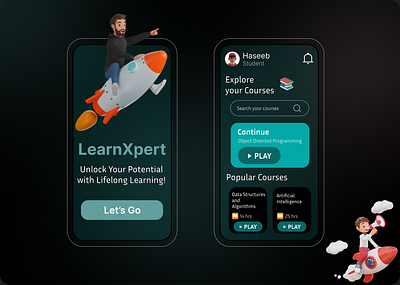 LearnXpert UI Design 3d animation ui