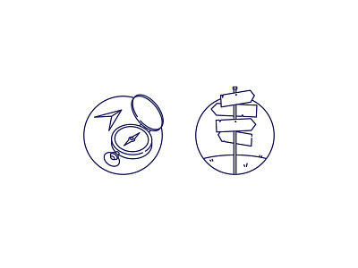 [WIP] Lost Wayfinding branding cardinal clean compass crossroad crossroads direction guide icon illustration line linecon moral north open road rose sign vector wayfinding