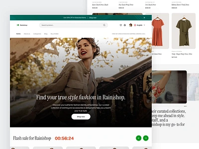 [ANIMATION] Rainishop - Fashion eCommerce Landingpage animation aparel brand classic clothing clothing brand ecommerce fashion homepage magazine marketplace onlinestore outfit shop shopify store webflow website design websites woocommerce