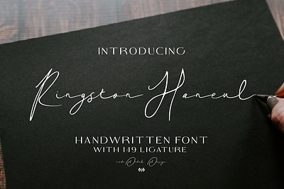 Ringston Haneul - Handwritten Font branding branding font classic script classy font elegant font fashion font handlettering handwritten font headline font invitation font ligature logotype magazine font opentype retro font script font signature font typography vintage font wedding font