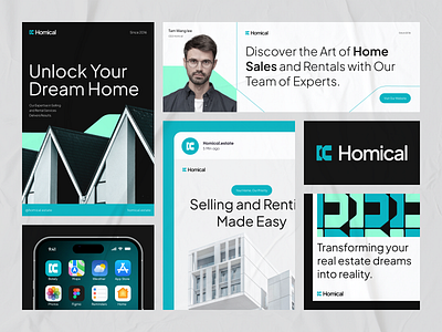 Homical Estate - Visual Identity brand brand design brand guide brand guidelines branding guidelines home home logo house logo real esatate branding real esatate logo real estate visual visual identity