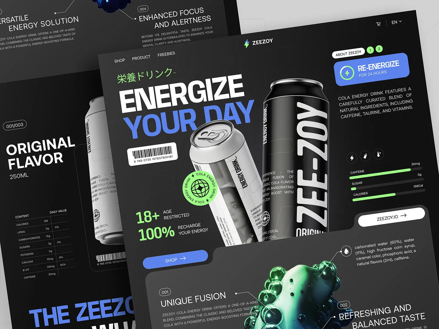 Zeezoy: Energizing Cola Drink Website Design