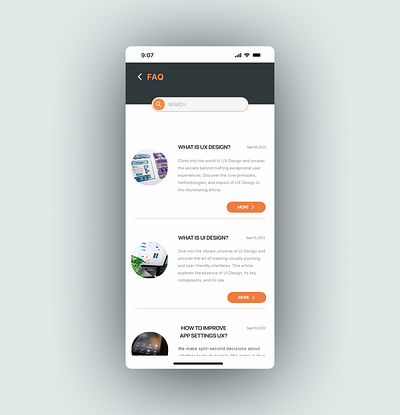 FAQ page with cards (V1 - V4) cards faq ios minimal mobile ui ui ux web design