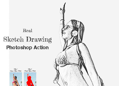 Real Sketch Drawing Photoshop Action style
