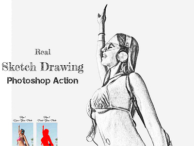 Real Sketch Drawing Photoshop Action style
