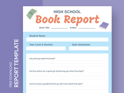 High School Book Report Free Google Docs Template book classroom criticism design docs document free template free template google docs google google docs high print printing reading report review school summary template templates