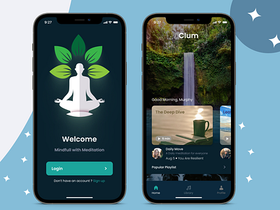 Clum - Meditation App app design branding design icon illustration logo meditation meditation app mobile app ui ux vector