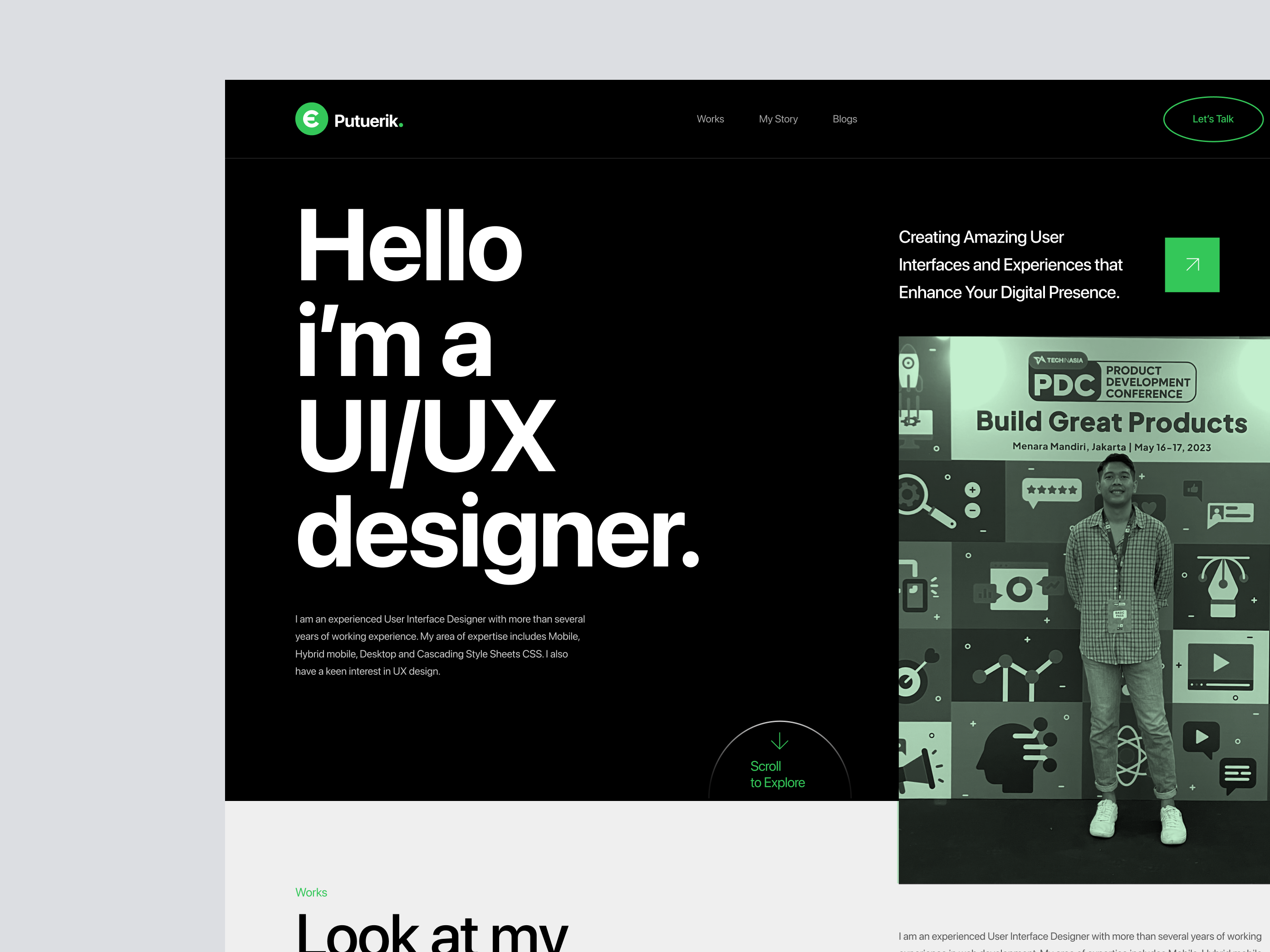 Personal UI/UX Portofolio Landing Page by Erik Setiawan on Dribbble