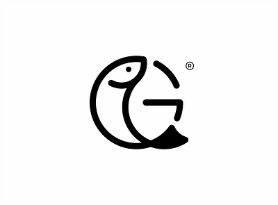Letter G + Fish Logo Combination branding design graphic design icon initials logo logo monogram logo vector