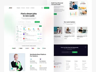 Joob - Job Finder Website Design career clean find work find your job full time job job job app job finding website job list job seeker job website jod website design minimal design mobile app online job remote work search job ui ux work finder