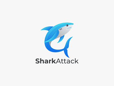 Shark Attack animal coloring branding design graphic design icon logo shark attack coloring shark attack logo