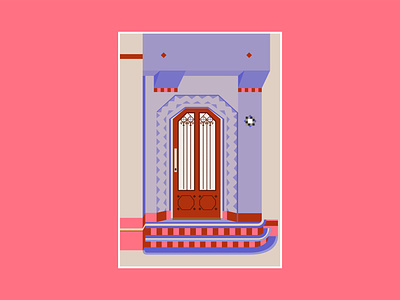 Door in Mexico City illustration vector