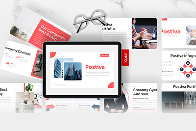 Postiva PowerPoint Template agency business corporate gsl key modern postiva powerpoint template ppt pptx presentation template red ui website white