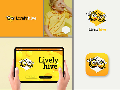 Design Logo for Lively Hive animallogo beelogo brand branding cutelogo design graphic design hivelogo icon illustration kidslogo logo minimal talklogo vector