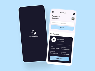 RouteRider App UI Design #dailyuidesign appdevelopment cargo delivery digitaldesign ecommerce freight innovation logistics mobileappdesign parceltracking productdesign shipmenttracking shippingapp shippingindustry shippingsolutions shippingtechnology supplychain transportation uiuxdesign userexperience