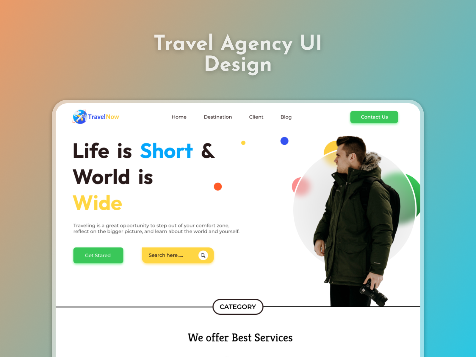 Travel Agency UI Design by MH.Creations on Dribbble