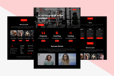 Fitness trainer website design fitness landing page fitness trainer fitness trainer website fitness website homepage landing page mockup design ui uiux ux website design wireframe design