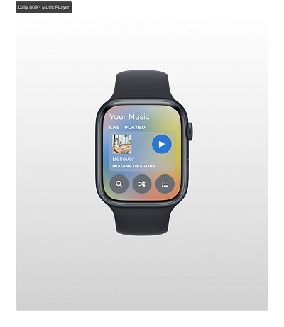 Smartwatch Music Player buttons color design graphic design mesh gradient music search typography ui ux