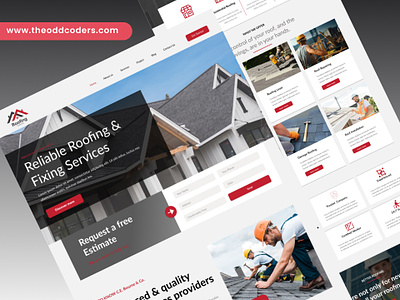 Roofing Service Web Design, Home Page, Landing page animation graphic design home page design roofer website designs roofing company website design roofing web design roofing website builder roofing website design agency service web design ui web design web development website development