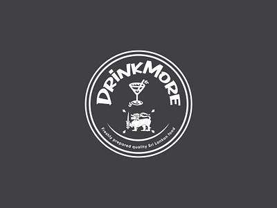 DrinkMore | Food Logo 3d app icon brand identity branding circle logo creative drink logo food logo glass logo lion logo creation logo design logo maker modern restaurent logo smile