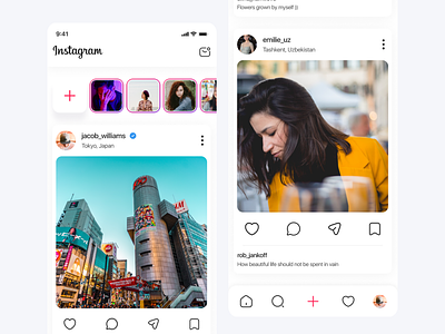 Instagram mobile app redesign app design inspiration instagram redesign ui design uxui