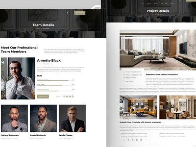 Interior Website Inner Page Design design inner page interior web design interior web inner design ui ui ux web inner website inner page design website team design