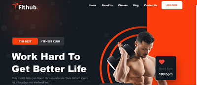 Gym Website Template Dribbble, Themes, Fitness Templates, Fithub animation attractive banner creative fithub fitness gym muscle template themes website workout