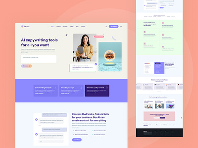 Veron - AI Copywriting SaaS Startup ai ai blog ai tools ai writing branding copywriting design trend envytheme open ai saas startup ux design uxui